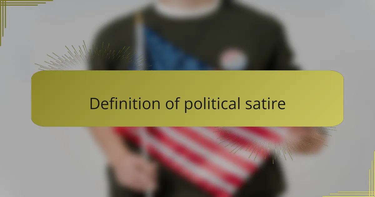 Definition of political satire