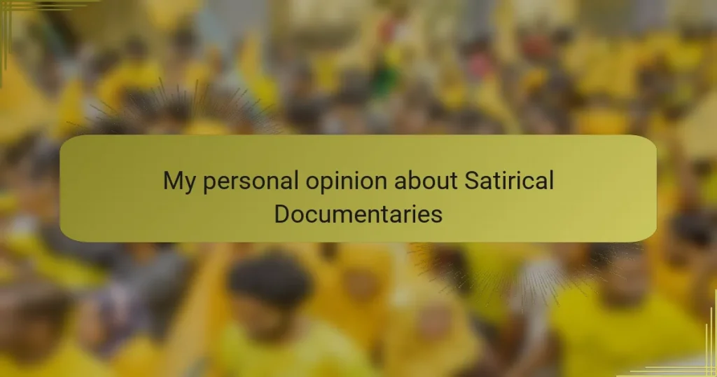 My personal opinion about Satirical Documentaries