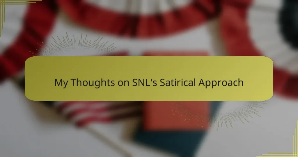 My Thoughts on SNL’s Satirical Approach