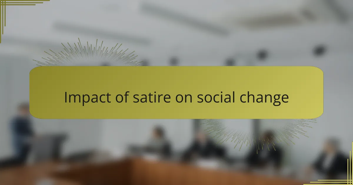 Impact of satire on social change