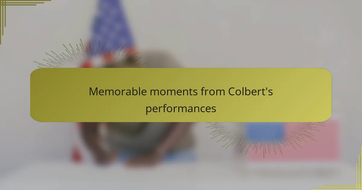 Memorable moments from Colbert's performances