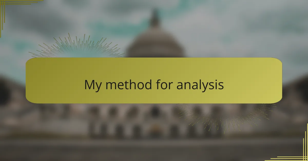 My method for analysis