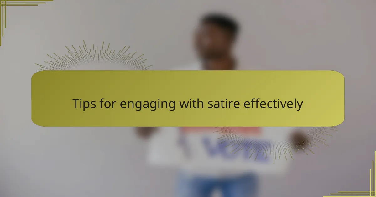 Tips for engaging with satire effectively