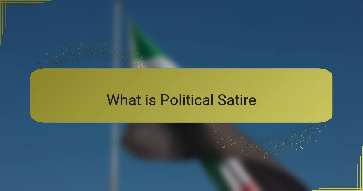 What is Political Satire